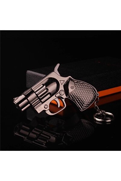 Techmarketi Küçük Tabanca Yaratıcı Çakmak Asılı Çakmak Anahtarlık Doldurulabilir Gaz Çakmak Metal Kasa