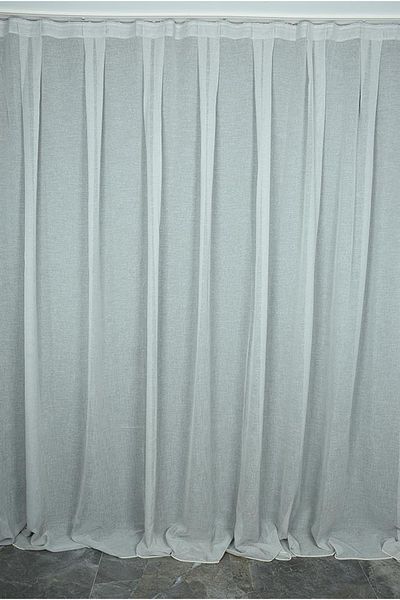 AKÇA TEKSTİL Linen Model Gray Color Single Wing Ready-made Planted Pleated Background Curtain 300*260 Cm