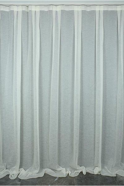 AKÇA TEKSTİL Linen Model Cream Color Single Wing Ready-made Planted Pleated Background Curtain 300*260 Cm