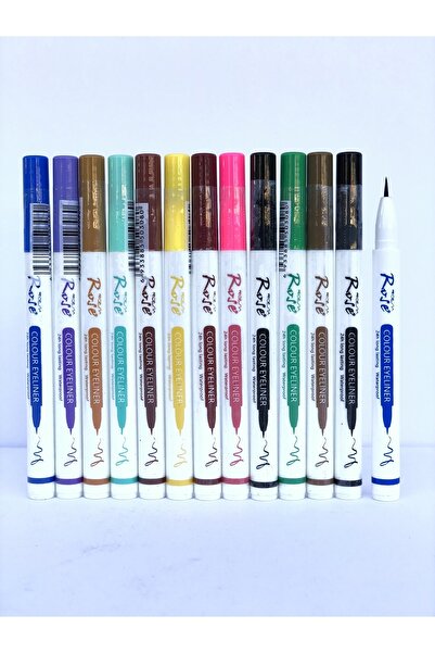 Roesıa Rose Cosmetics Rose 12'li Renkli Eyeliner & Pen 12 Color Eyeliner
