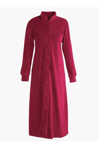 ASN concept Niki Velvet Burgundy Dressing Gown (With Large Size Option)