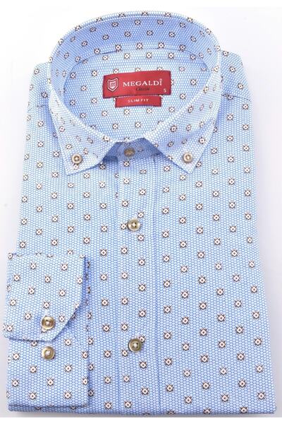 MEGALDİ M-8999 قميص Slimfit/أزرق/s