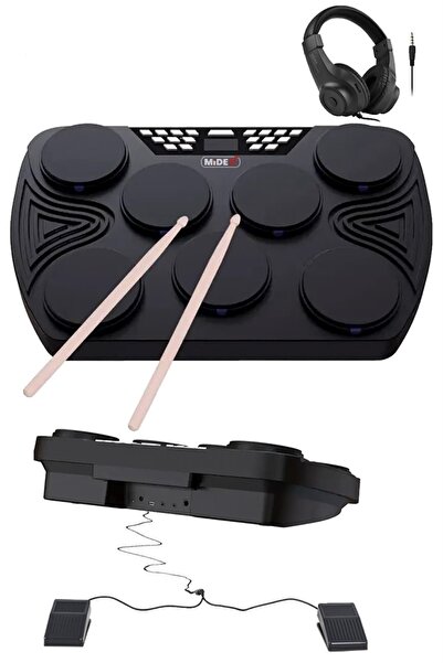 Midex Ddx-105 Profesyonel Dijital Davul Şarjlı Elektronik Bateri Bluetooth (KULAKLIK HEDİYE)