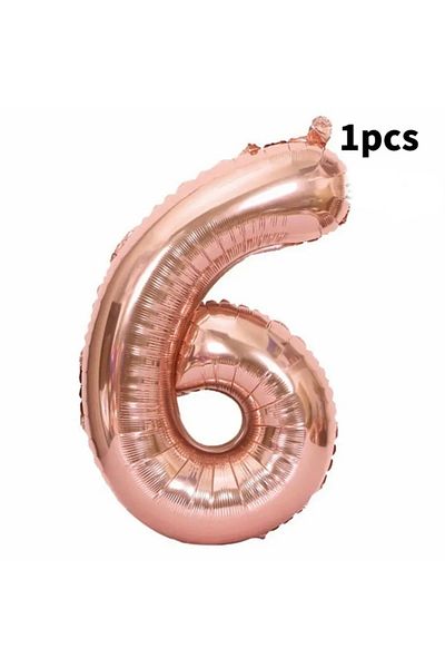 Deniz Party Store Rose Gold 6 Years Old Foil Balloon 34 Inch 76-80 Cm