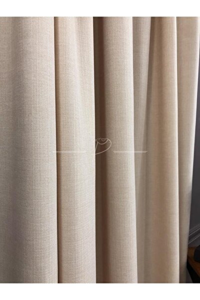 rendecioğlutekstil Background Curtain Natural Linen Ultra Draped Luxury Curtain