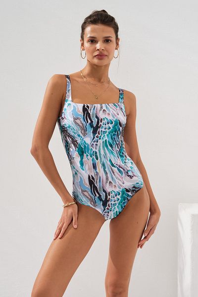 Pierre Cardin Costum de baie pentru femei, caramel, cu gât pătrat, coral 2c3t1n1o25-d
