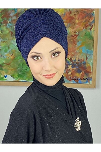 BUTİKAMBAR Sultan Model Lacivert Büzgülü Dış Bone