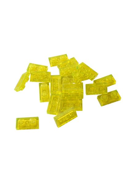 LEGO Moc Custom Accessory Creator Plate 1 X 2 Flat Brick Transparent Yellow 4 Pieces Will Be Sent
