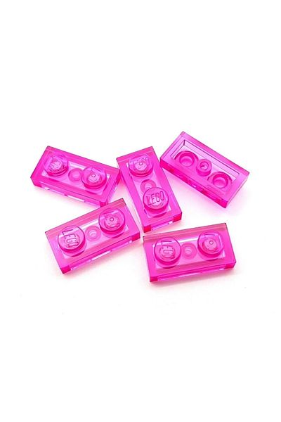 LEGO Original Moc Custom Accessory Creator Plate 1 X 2 Flat Brick Transparent Dark Pink 4 Pieces Will Be Sent