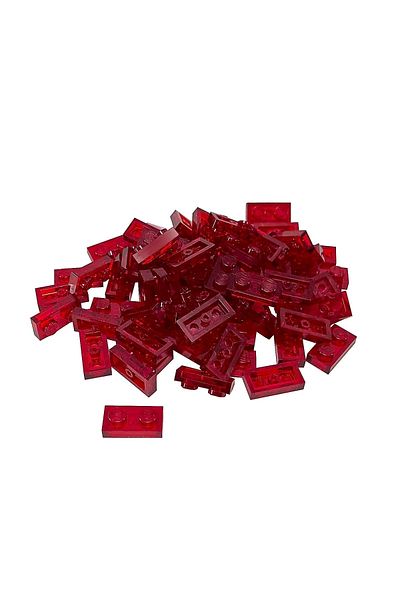 LEGO Original Moc Custom Accessory Creator Plate 1 X 2 Flat Brick Transparent Red 10 Pieces Will Be Sent