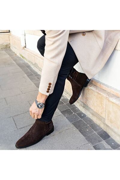 İBAY Well Erkek Kahve Hakiki Süet Deri Bot