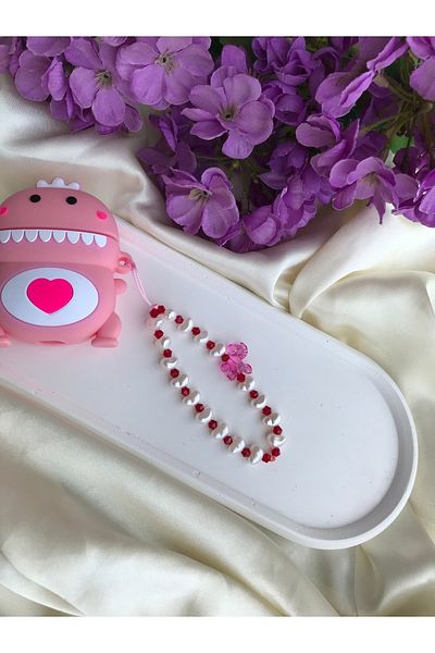 PEONY - peonyofficiall Red Pink Unicorn Horse Design Short Lanyard Charmi Wireless Headphone Lanyard Strap Short Charm Compatible