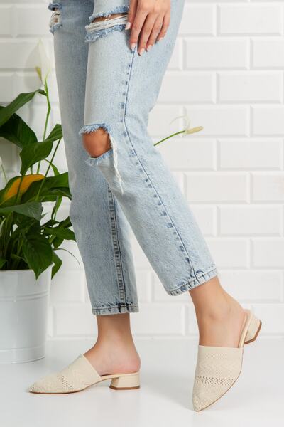 Kapriss Γυναικείες πλεκτές παντόφλες με μυτερό τακούνι