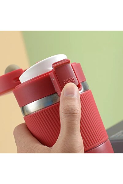 NRDLİFE Locked Double Layer Stainless Steel 400 Ml Thermos Cup Mug Vehicle Coffee Tea Hand Thermos