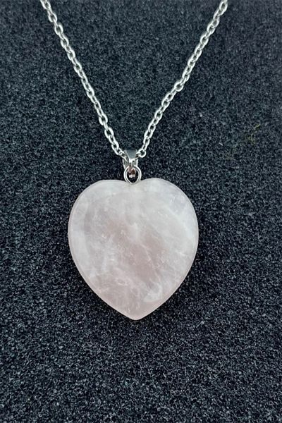 NehirTaş Certified Natural Stone Heart Necklace (Average 2 cm Length 2 cm Width)