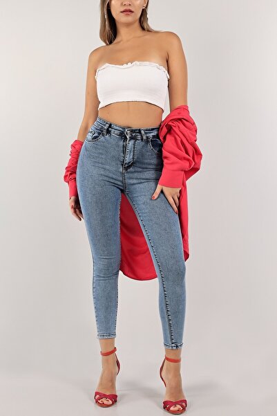 Ramrod Jeans Mavi Kar Yıkama Solmayan Skinny Jeans Toparlayıcı Kot Pantolon Dar Paça