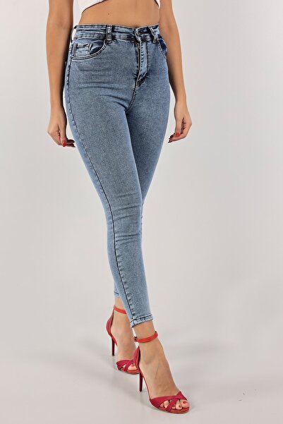 Ramrod Jeans Mavi Kar Yıkama Solmayan Skinny Jeans Toparlayıcı Kot Pantolon Dar Paça