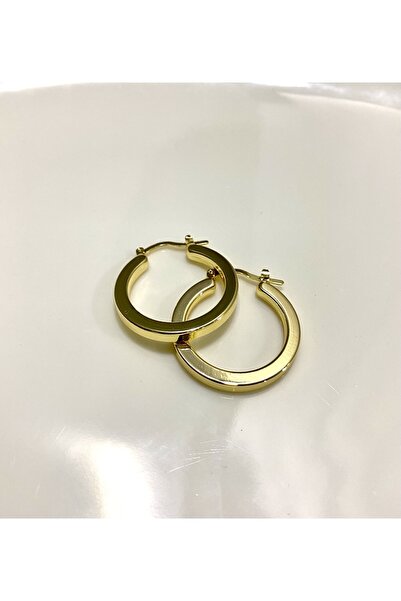 JustGAF أقراط دائرية ذهبية/ذهبية اللون