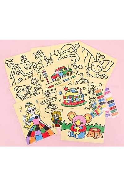 Hobialem 50 Adet, Büyük Boy, Kum Boyama Seti, A4 Boyutunda, Kum Boyama Çalışm...