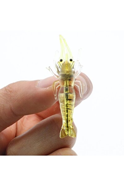 ardeppo 10 Adet - 4 Cm Jig Kancalı Silikon Yumuşak Sahte Karides