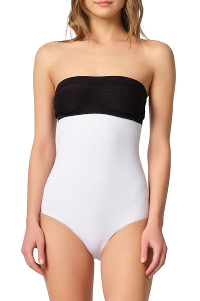 by İGP Corset alb, fără cusături, cu talie înaltă, cu capse în partea de jos