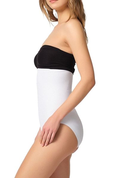 by İGP Corset alb, fără cusături, cu talie înaltă, cu capse în partea de jos