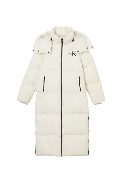 Calvin Klein Jeans Kapüşonlu Normal Kalıp Ekru Kadın Şişme Mont J20j220471acf