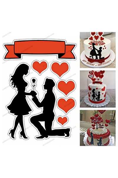 sevvom Yenilebilir Kağıt Sevgi Temalı Resimli Pasta Üstü Şeker Kağıt Baskısı