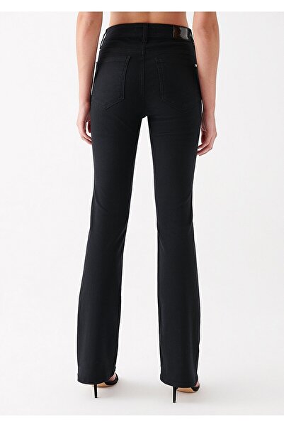 Trn JNS Tess Gold Black Jeans Flared Leg Denim Trousers High Waist (Extra Comfortable)