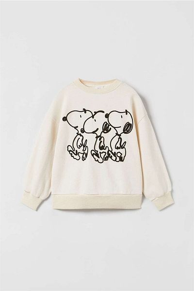 MİNİKO KİDS Unisex Snoopy Model Crew Neck Ribbed Sweatshirt