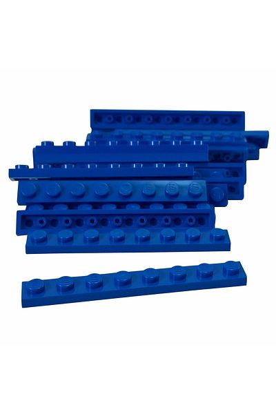 LEGO Original Moc Custom Accessory Creator Plate 1 X 8 Flat Brick Blue 4 Pieces Will Be Sent