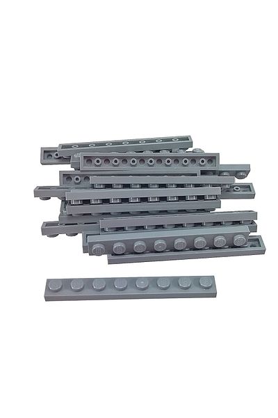 LEGO Original Moc Custom Accessory Creator Plate 1 X 8 Flat Brick Light Gray 4 Pieces Will Be Sent