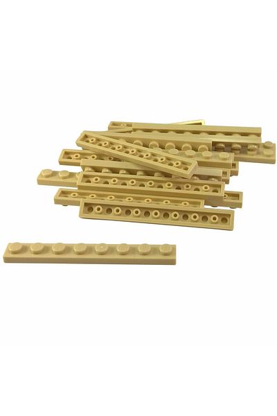 LEGO Original Moc Custom Accessory Creator Plate 1 X 8 Flat Brick Tan 4 Pieces Will Be Sent