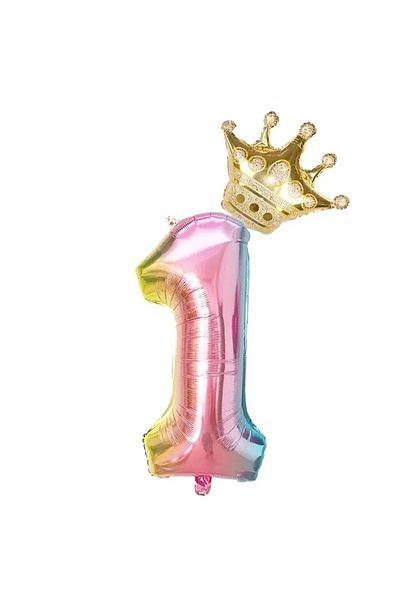 DÜVENCİ TİCARET Colorful King Crowned Foil Balloon - 1