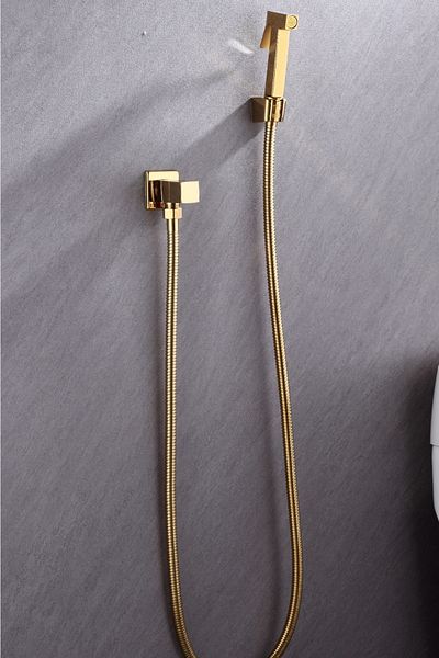 İSAOĞLU YAPI Gold Bidet Faucet Set Gold Bidet Faucet Set Pressurized Adjustable Bidet Machine