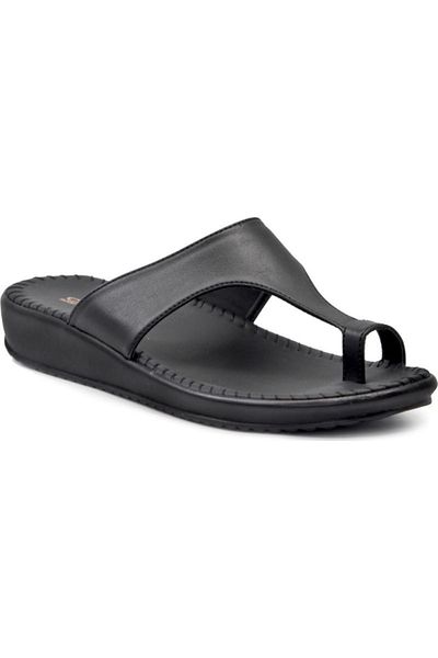 Ceyo Black Women's Slippers Flip-toe Orthopedic Slippers 9200-2