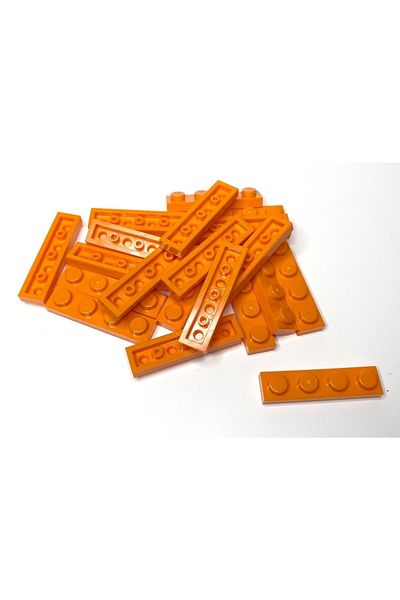 LEGO Original Moc Custom Accessory Creator Plate 1 X 4 Flat Brick Orange 10 Pieces Will Be Sent