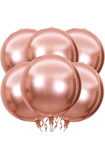Patladı Gitti 4D Large Size Rose Gold Sphere Foil Balloon 22" Inch