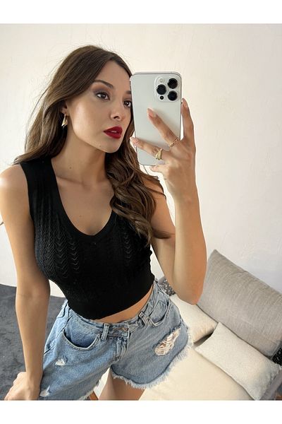 Ece Knitwear V-Neck Hair Braid Bustier