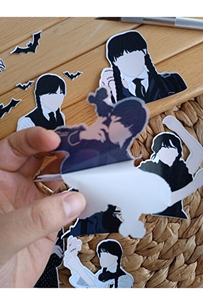 EyER Shoping Setul de autocolante semi-transparent Wednesday Addams este potr...