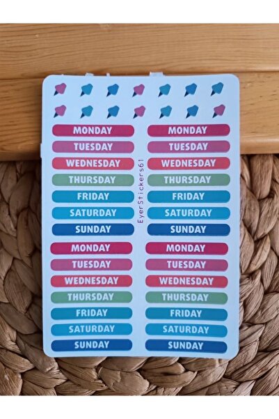 EyER Shoping Set nalepnica Weeks je pogodan za Bullet Journal. Crvena