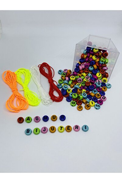 yağmur gökçe 200 bucăți de mărgele cu litere rotunde, colorate, negre, și frâ...