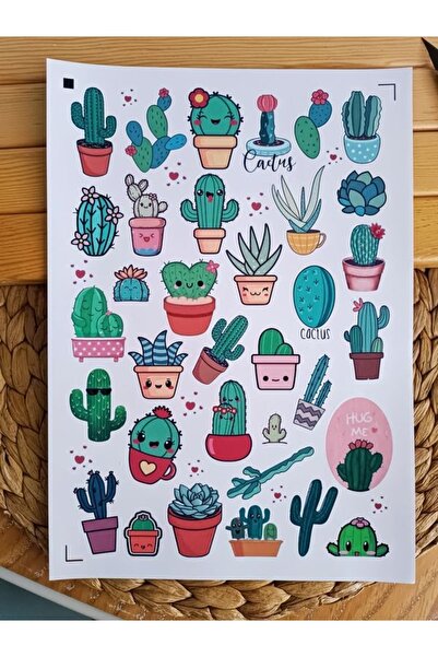 EyER Shoping Set naljepnica sa kaktusima pogodan za bullet journal.