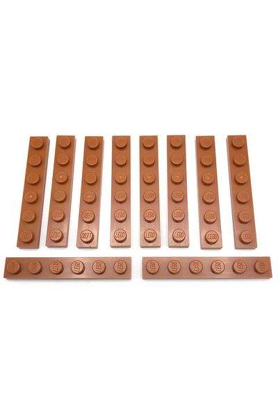 LEGO Original Moc Custom Accessory Creator Plate 1 X 6 Flat Brick Dark Orange 4 Pieces Will Be Sent