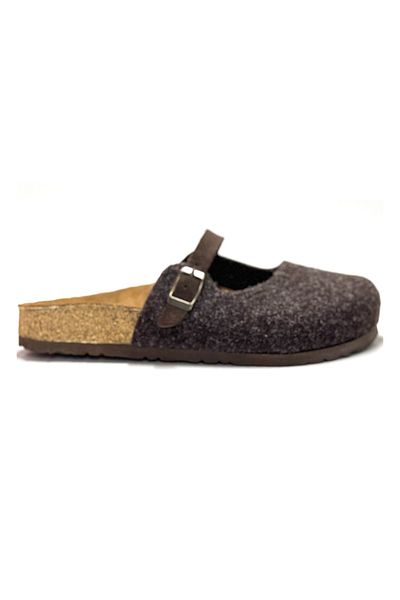 Uniqueqoop Παντόφλες Sofia Cork Sole από φυσικό μαλλί τσόχα