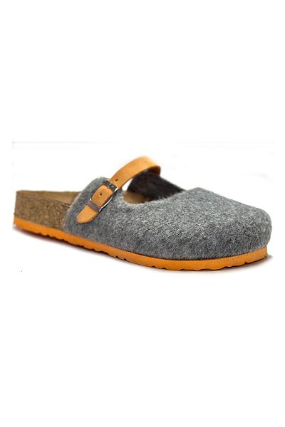 Uniqueqoop Παντόφλες Sofia Cork Sole από φυσικό μαλλί τσόχα