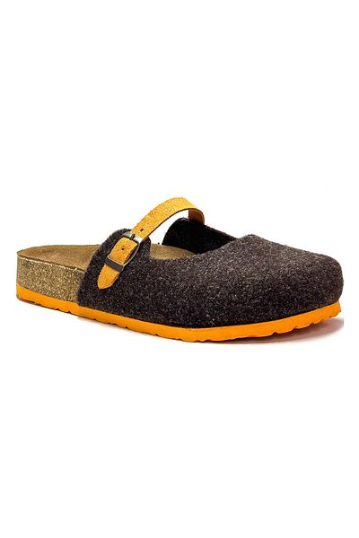 Uniqueqoop Παντόφλες Sofia Cork Sole από φυσικό μαλλί τσόχα