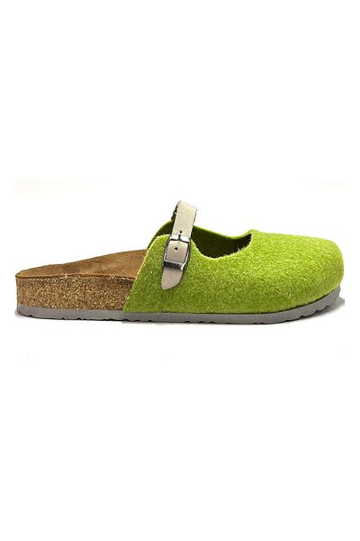 Uniqueqoop Παντόφλες Sofia Cork Sole από φυσικό μαλλί τσόχα