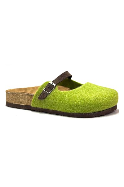 Uniqueqoop Παντόφλες Sofia Cork Sole από φυσικό μαλλί τσόχα