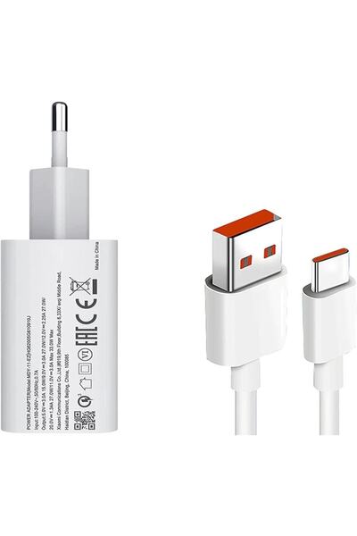 Blacknose Xiaomi 33 Watt Hızlı Şarj Aleti Başlık Kablo Set Mdy 11 Ez Type-c Uyumlu 33 W Sarj Seti